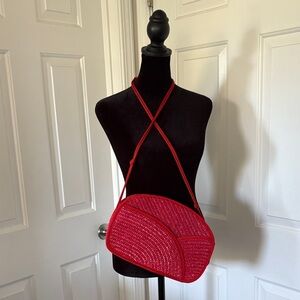 Lesco Vintage Bold Cherry Red Crossbody Bag